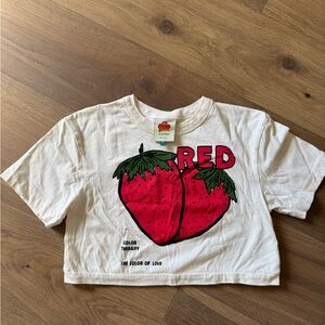 Farm Rio women’s White Strawberry Graphic T-Shirt